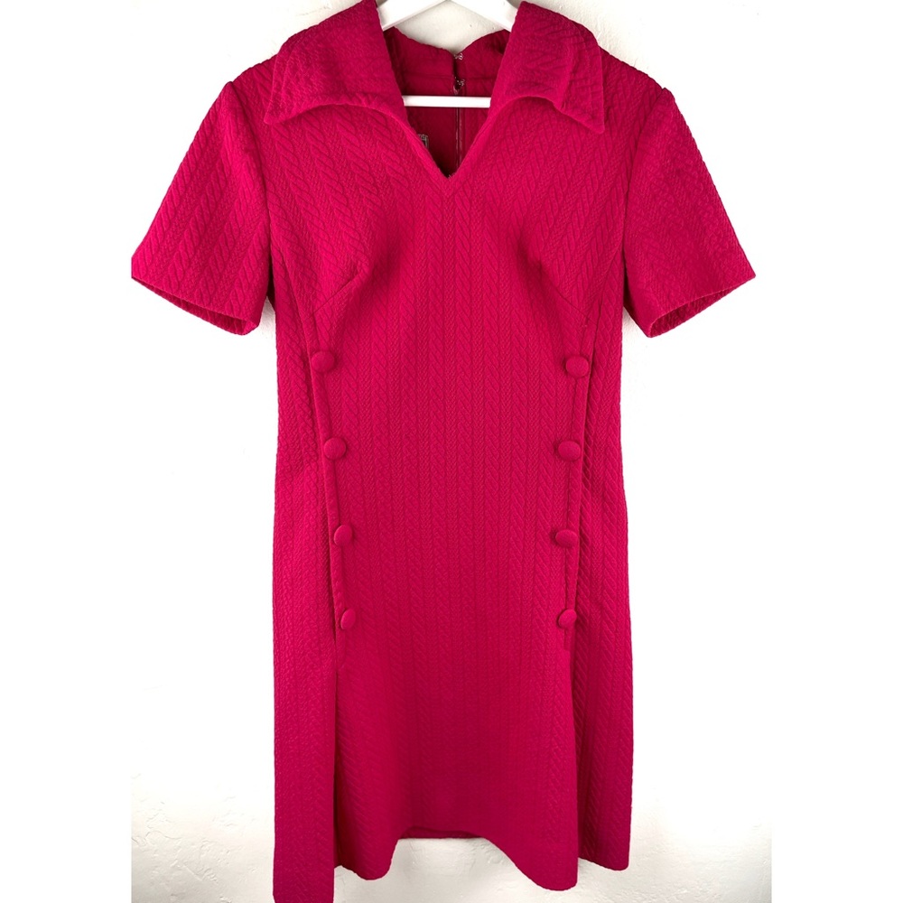 60s Edith Flagg 60s Dress ca size S Crimplene Knit made in England Mini Dress